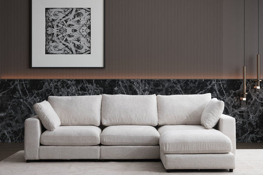 Canapé Julia Modulable Chenille 3+1 Pouf