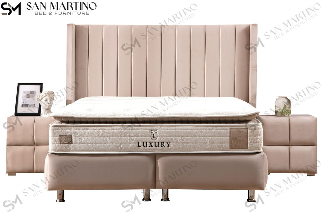 Lit Coffre TOKYO BEIGE - Velours