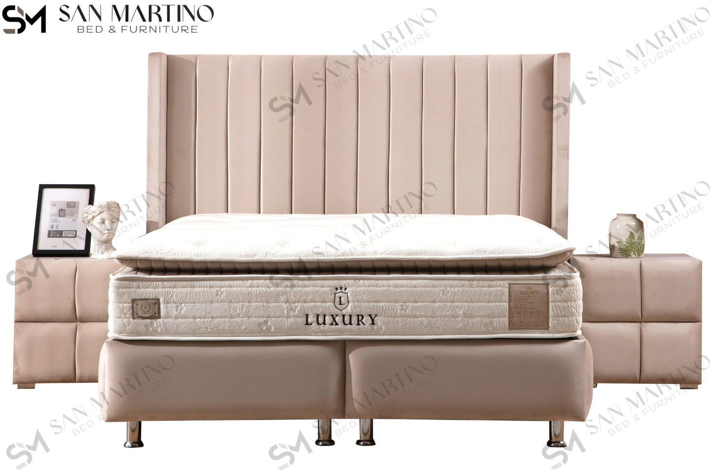 Lit Coffre TOKYO BEIGE - Velours