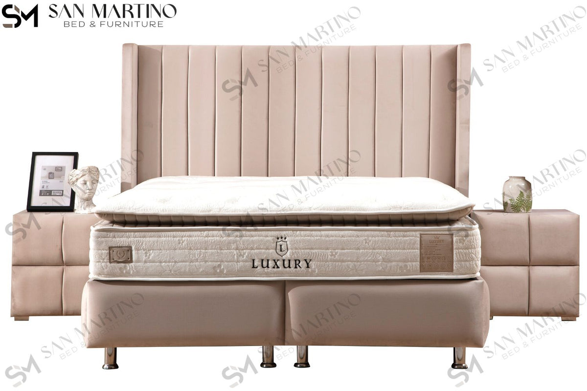Lit Coffre TOKYO BEIGE - Velours