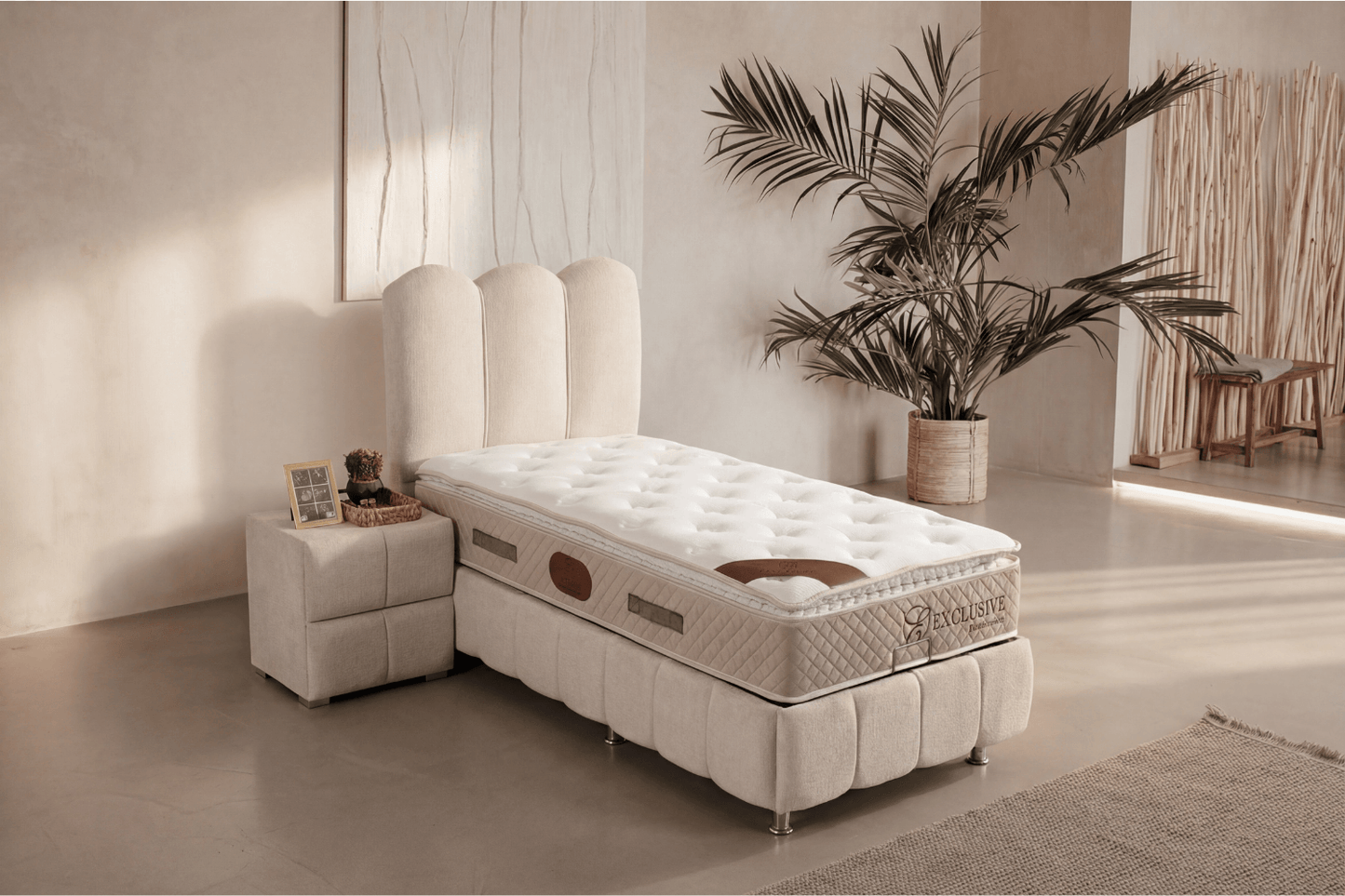 Lit Coffre Enfant EVA BLANC CASSE - CHENILLE