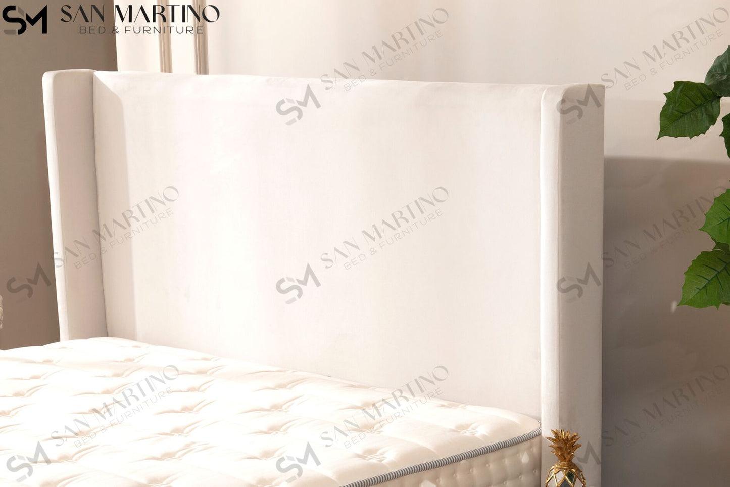 Lit Coffre COCO BLANC ECRU - Velours