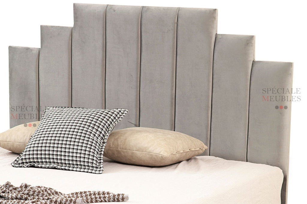 Cadre de lit NATURA GRIS - Velours