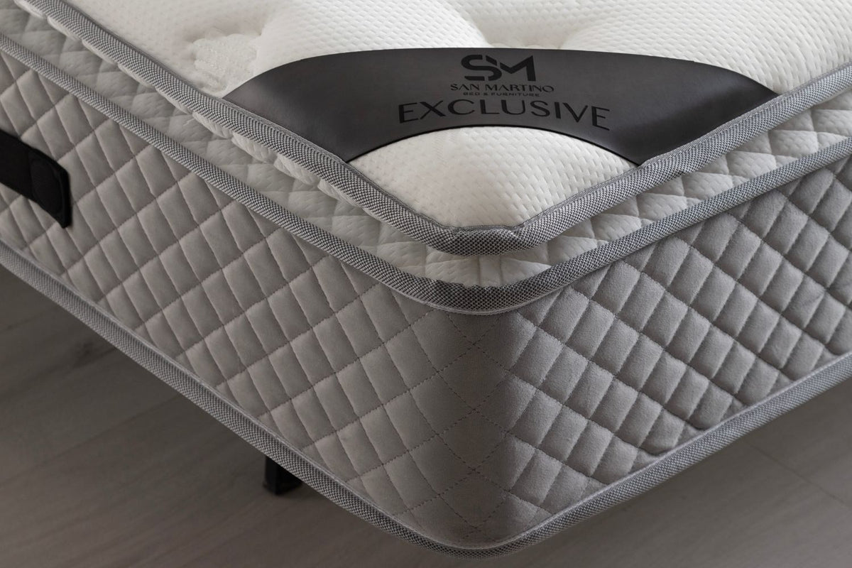 Matelas San Martino Exclusif Ressorts Gris - 32 cm avec surmatelas Intégré