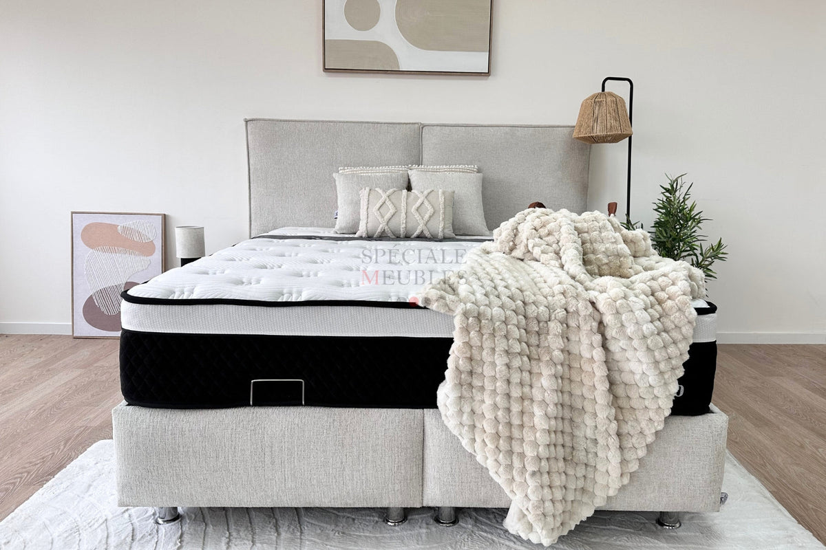 Lit Coffre MAYA BLANC CASSE - Chenille