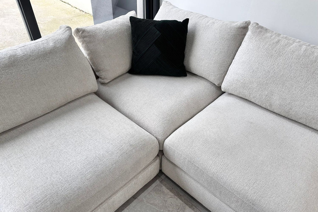 Canapé Julia modulable chenille 4+1 pouf