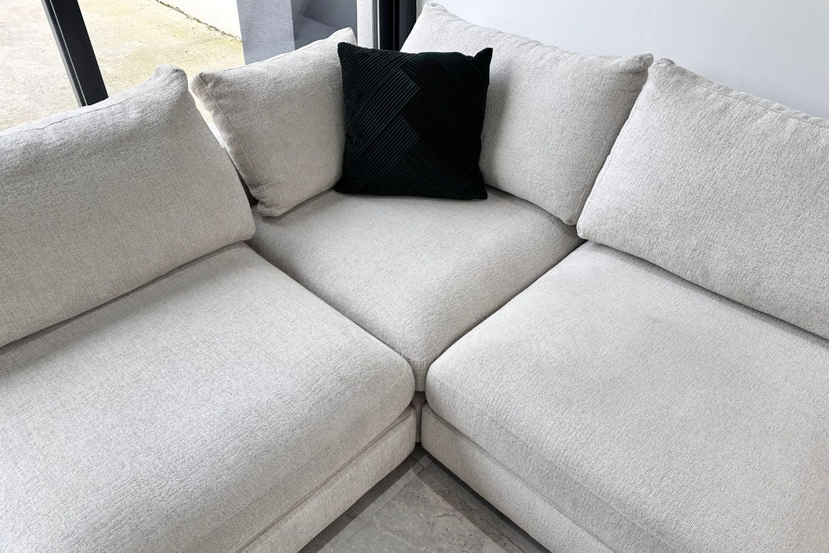 Canapé Julia modulable chenille 4+1 pouf