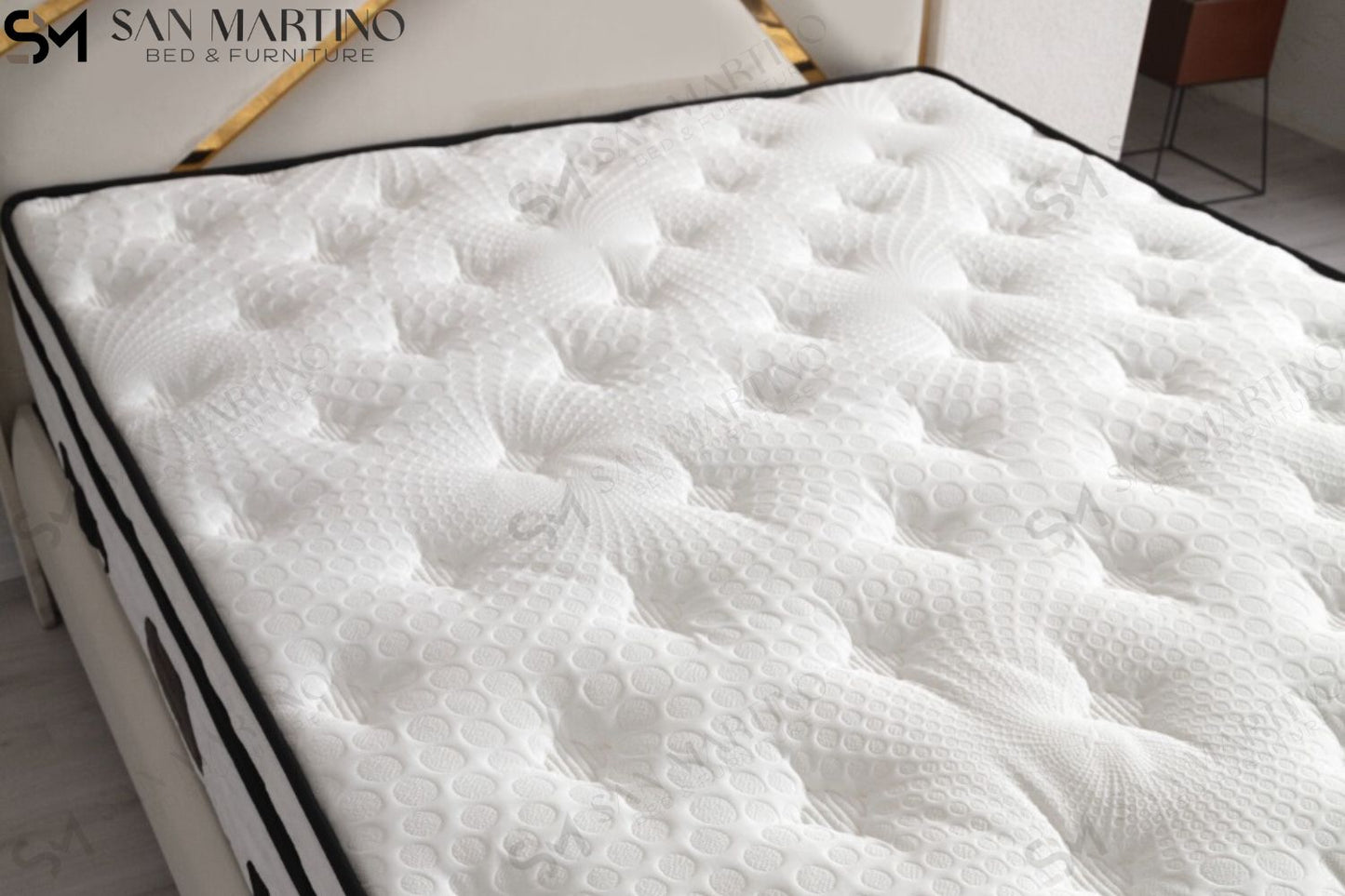 Lit Coffre PARMA BEIGE CLAIR - Velours