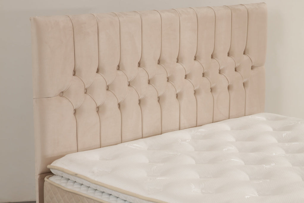 Lit coffre HUGO BEIGE - Velours
