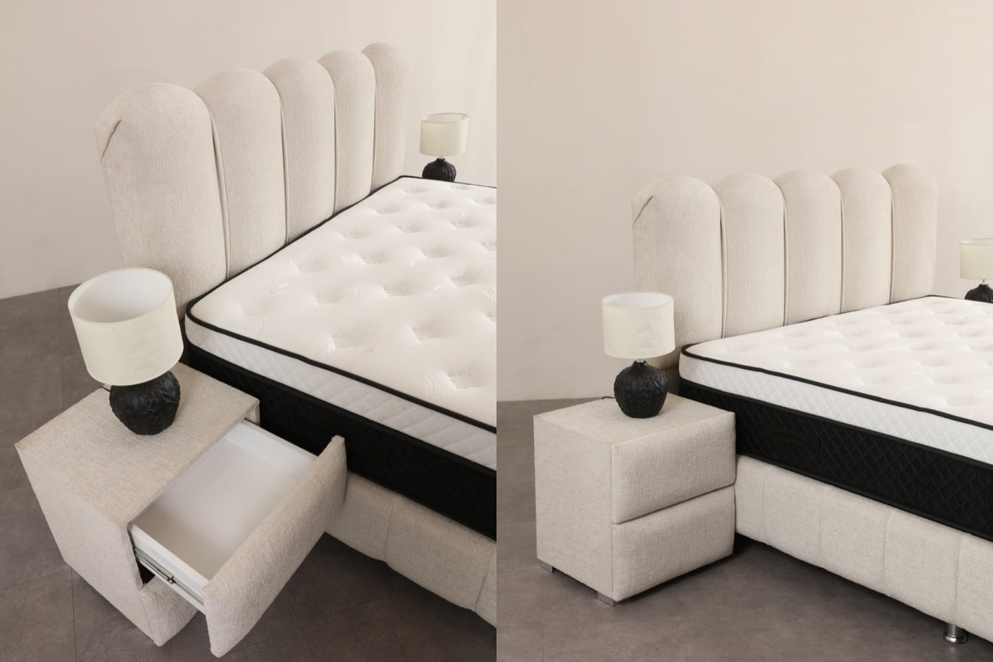 Lit Coffre EVA BLANC CASSE - Chenille