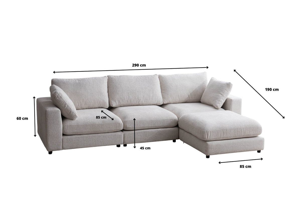 Canapé Julia Modulable Chenille  3+1 Pouf