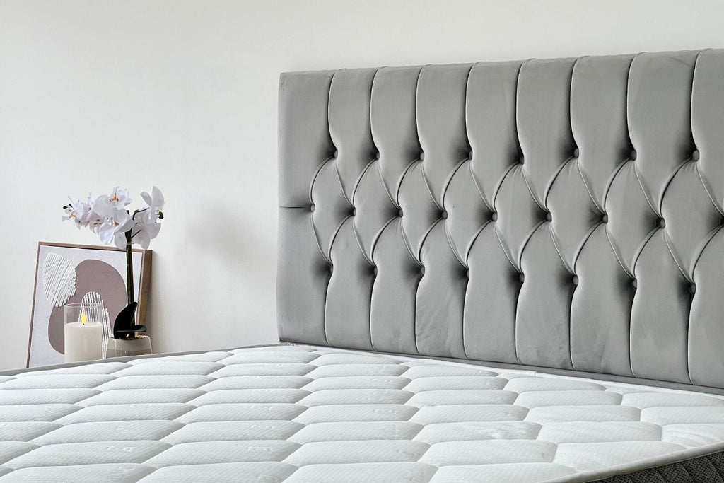 Lit Coffre HUGO GRIS - Velours