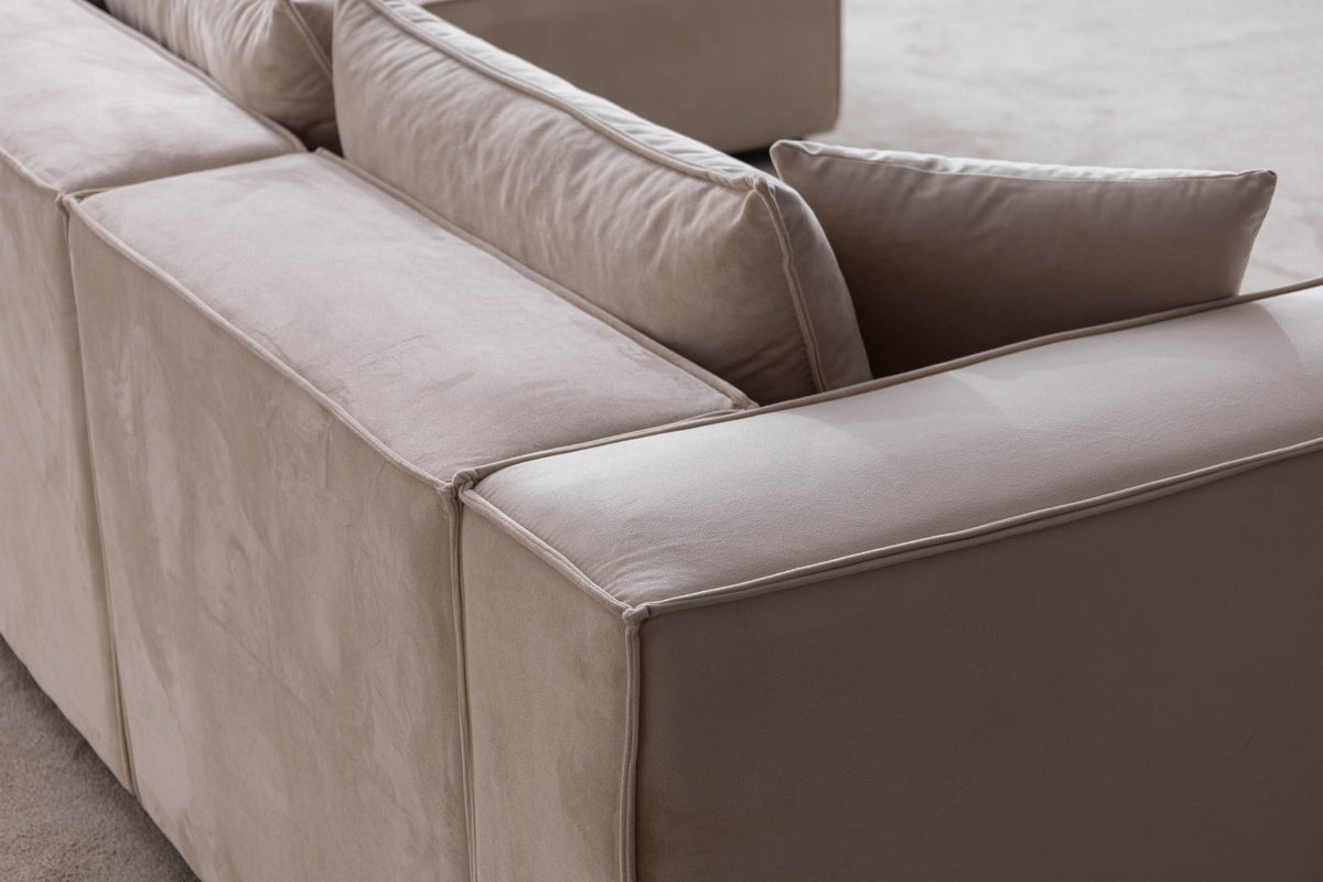 Canapé modulable 4+1 pouf en velours Elégance