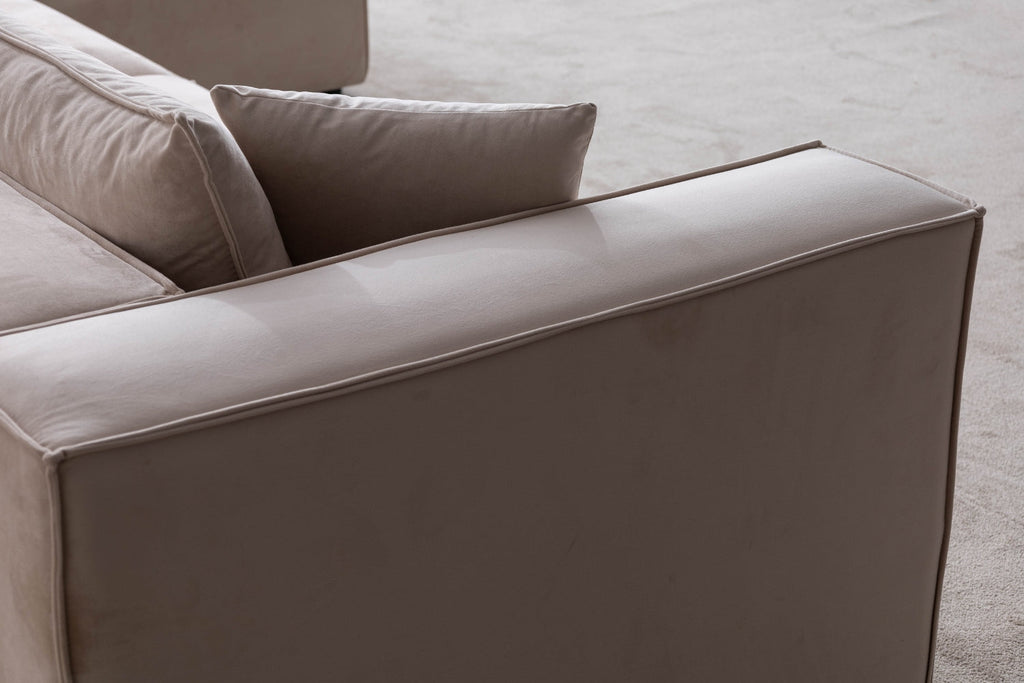 Canapé Éléance Velours Modulable 3+1 Pouf