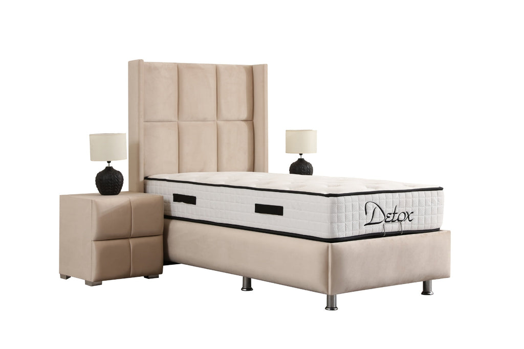 Lit Coffre Enfant RIO BEIGE - Velours