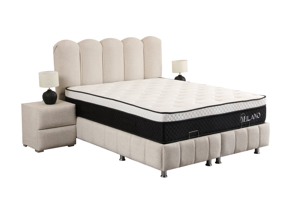 Lit Coffre EVA BLANC CASSE - Chenille