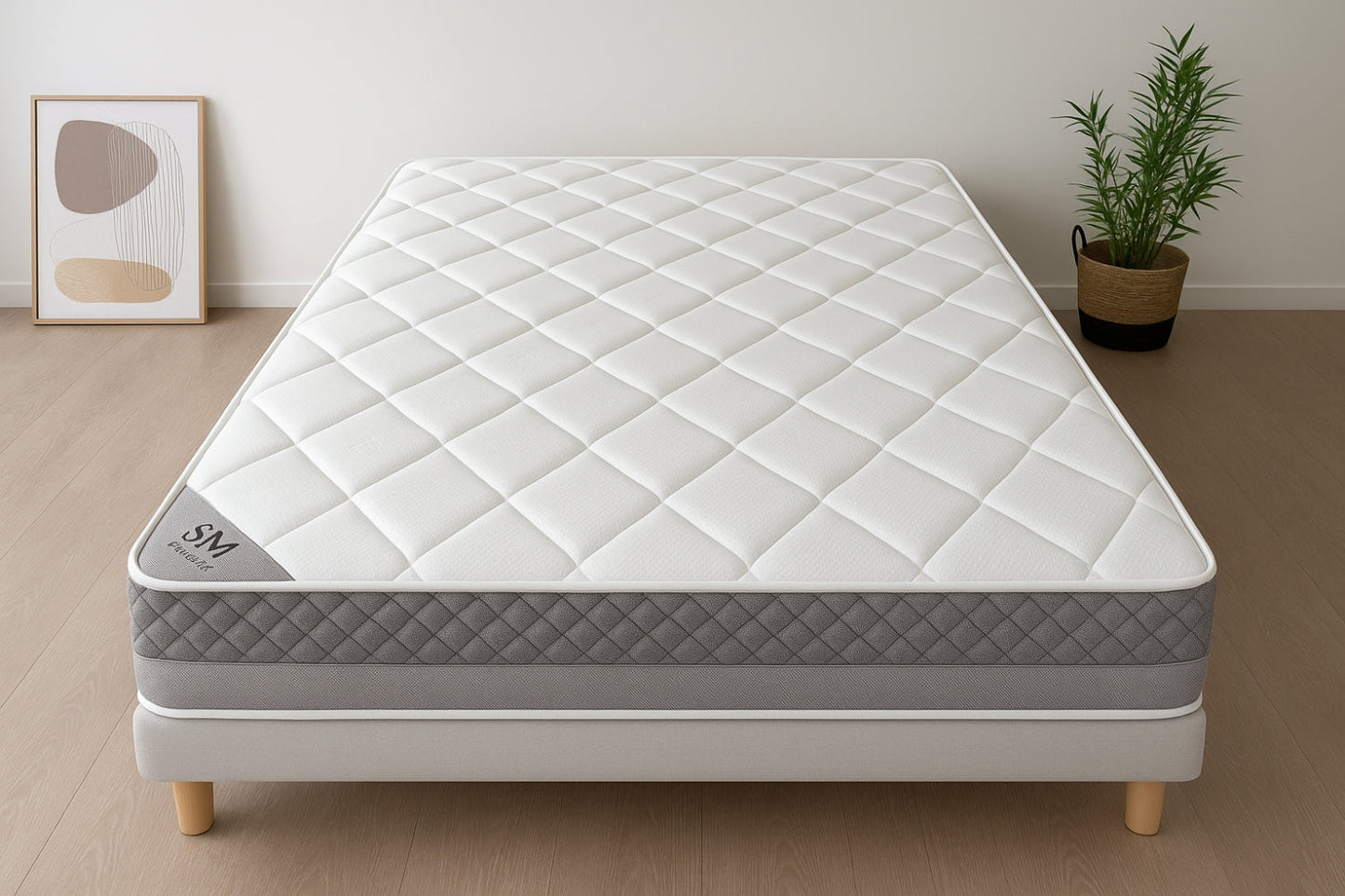 PACK COMPLET HUGO BEIGE + Matelas 20cm