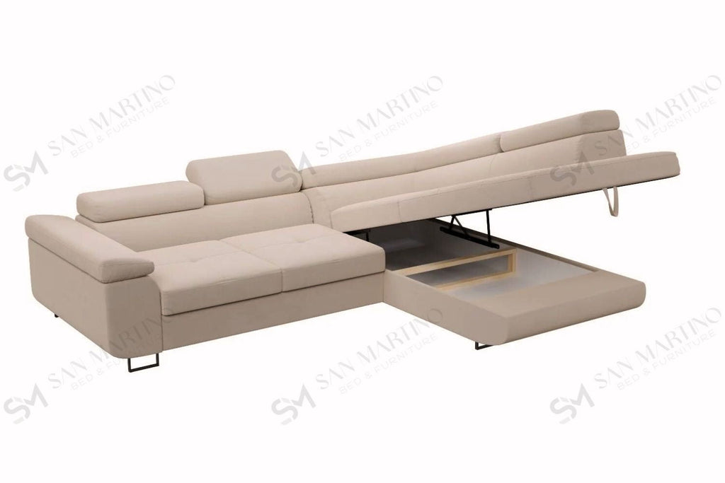 Canapé d'angle convertible Tony beige