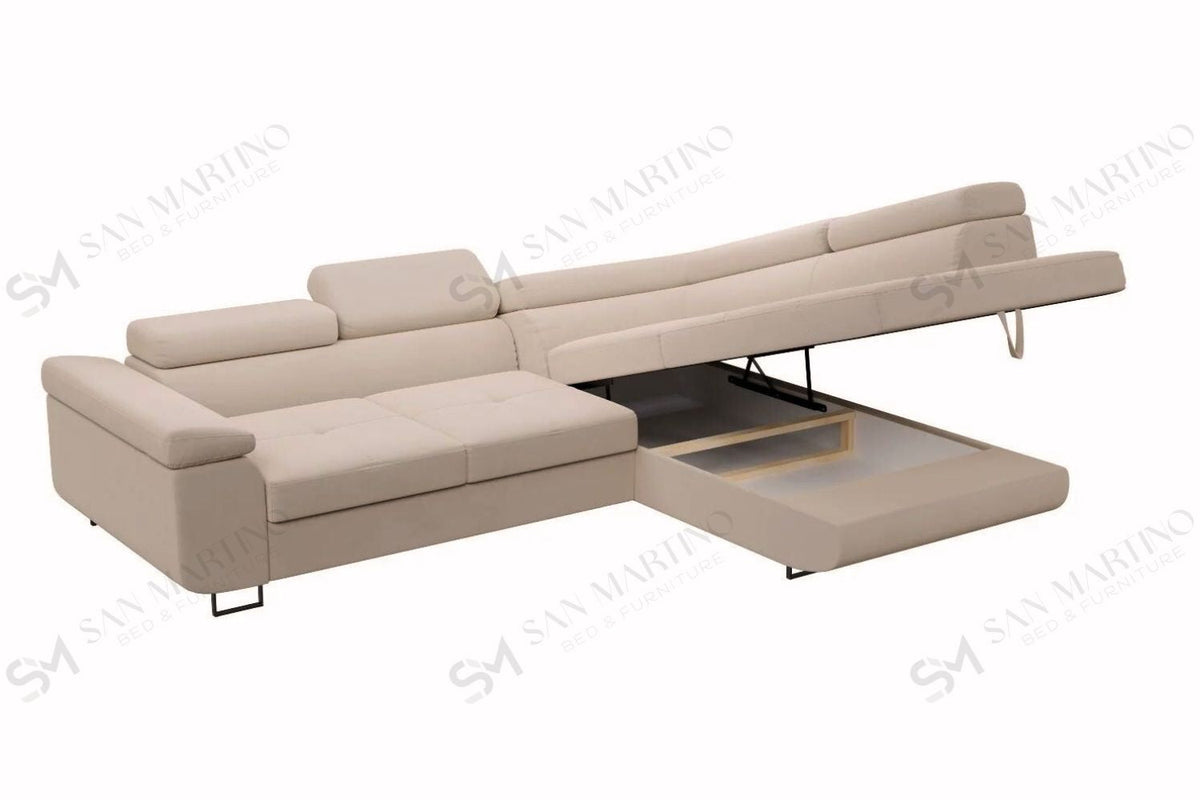 Canapé d'angle convertible Tony beige