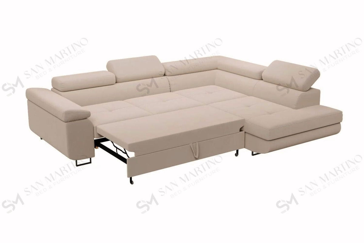 Canapé d'angle convertible Tony beige