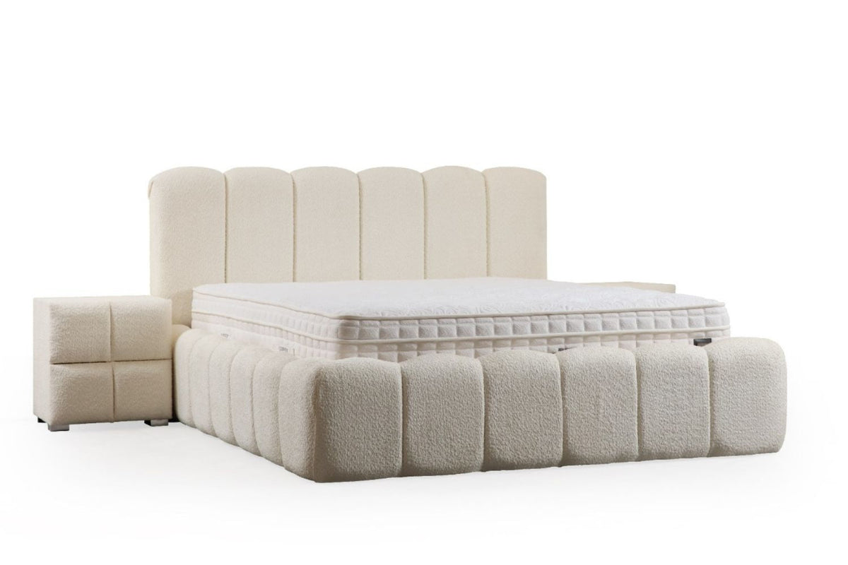 Lit Coffre ALYA BLANC CASSÉ - Chenille