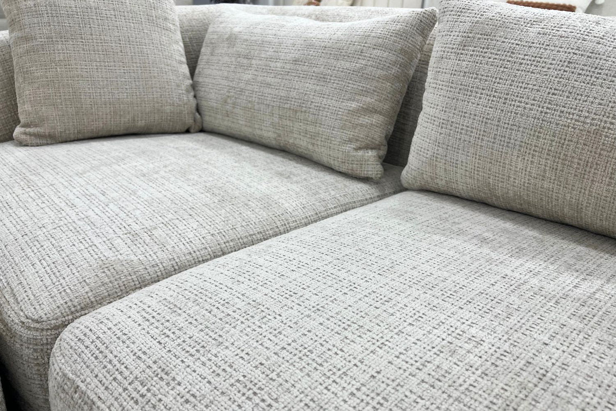 Canapé Mila modulable, tissu Marbella crème