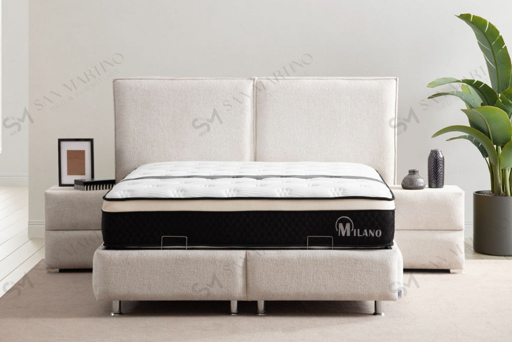 Lit Coffre MAYA BLANC CASSÉ - Chenille