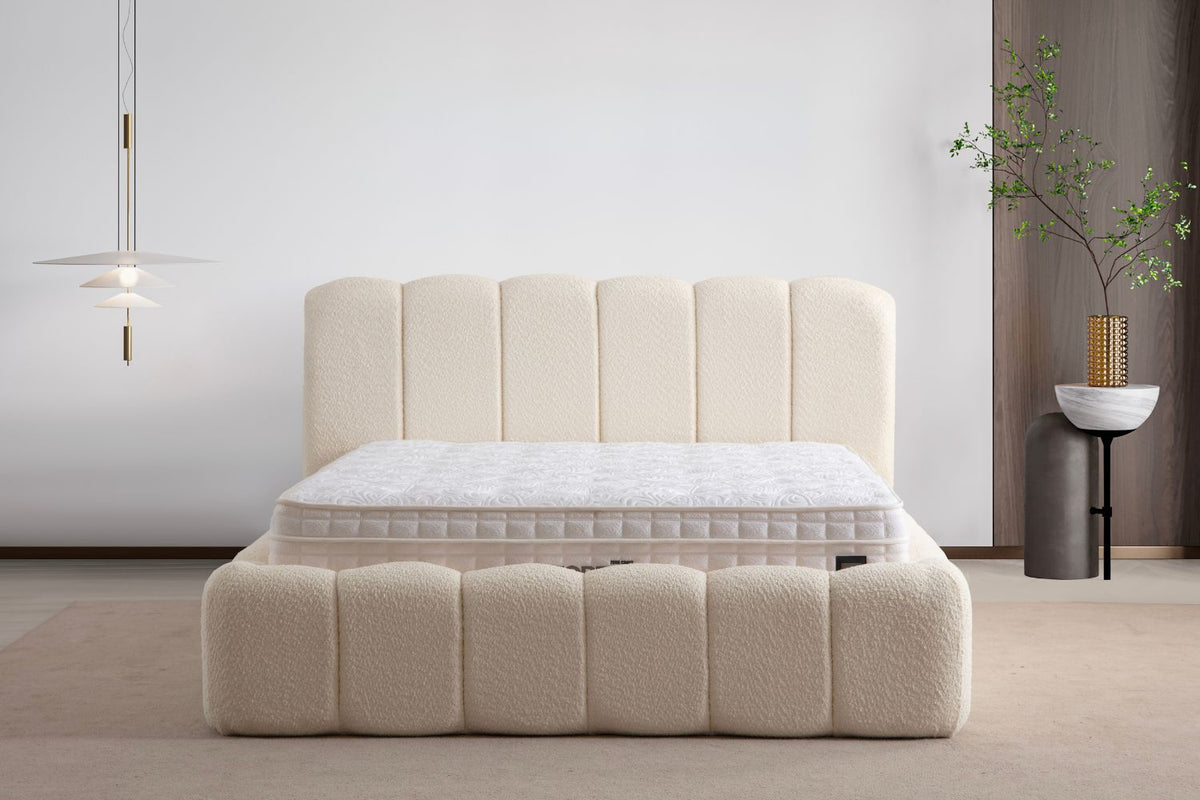 Lit Coffre ALYA BLANC CASSÉ - Chenille