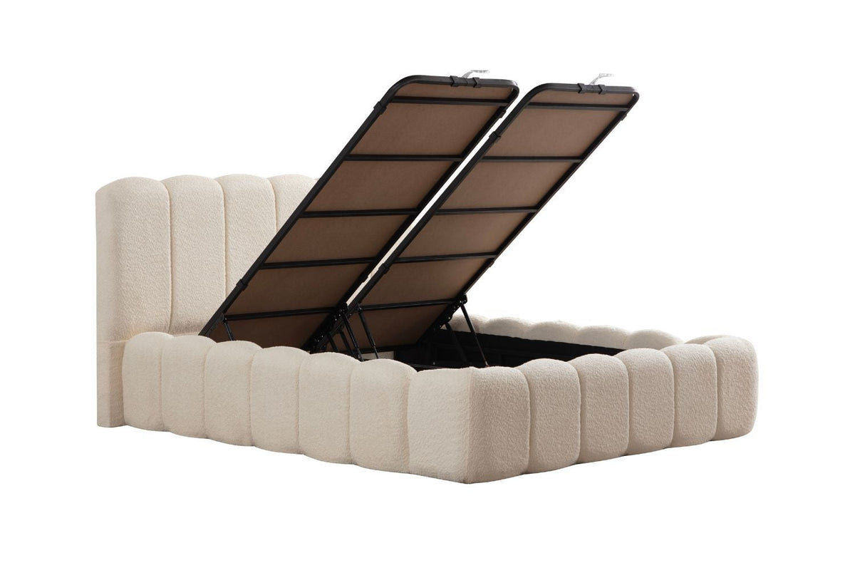 Lit Coffre ALYA BLANC CASSÉ - Chenille