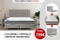 PACK COMPLET HUGO GRIS + Matelas 20cm