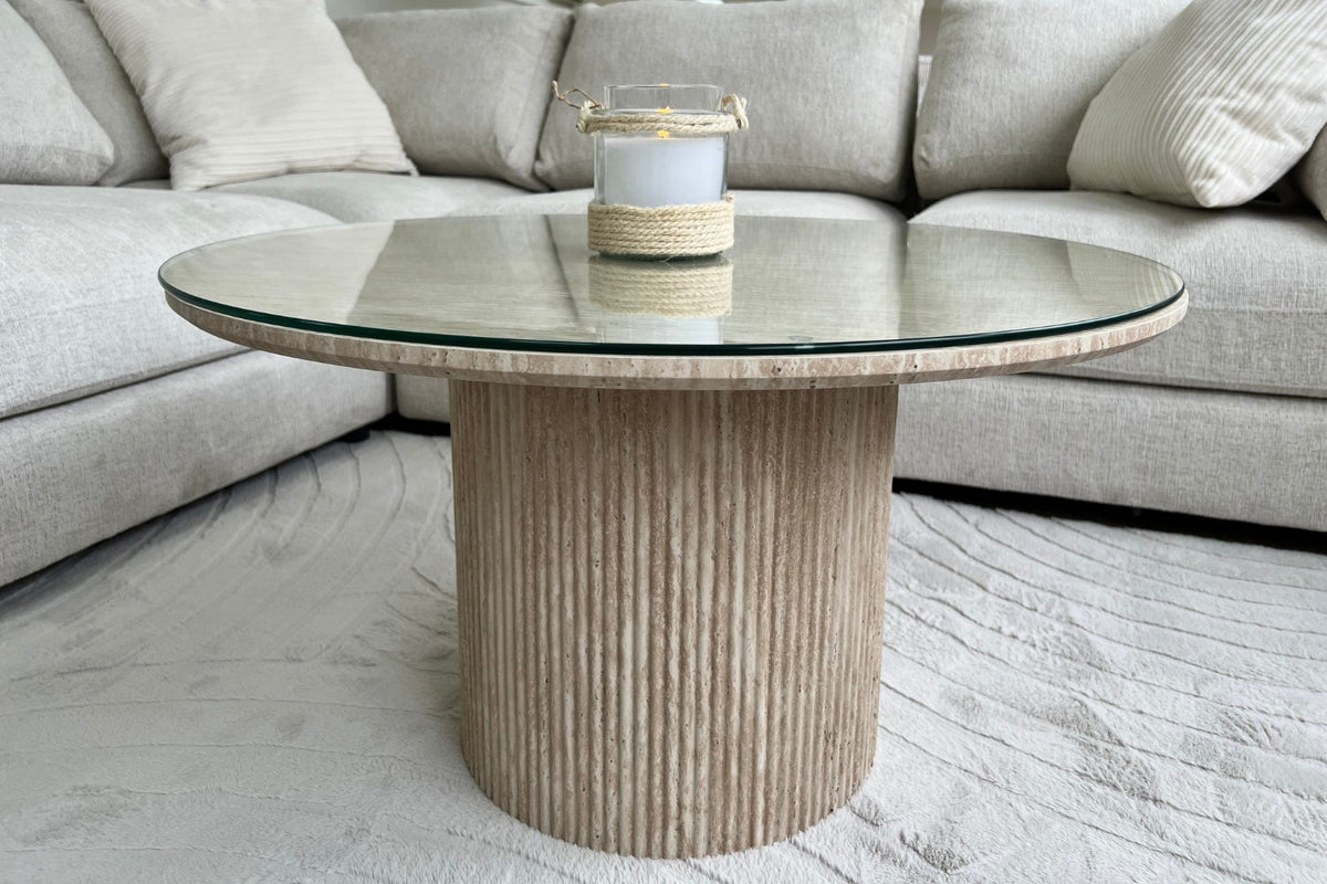 Table Basse Lisa Effet Travertin