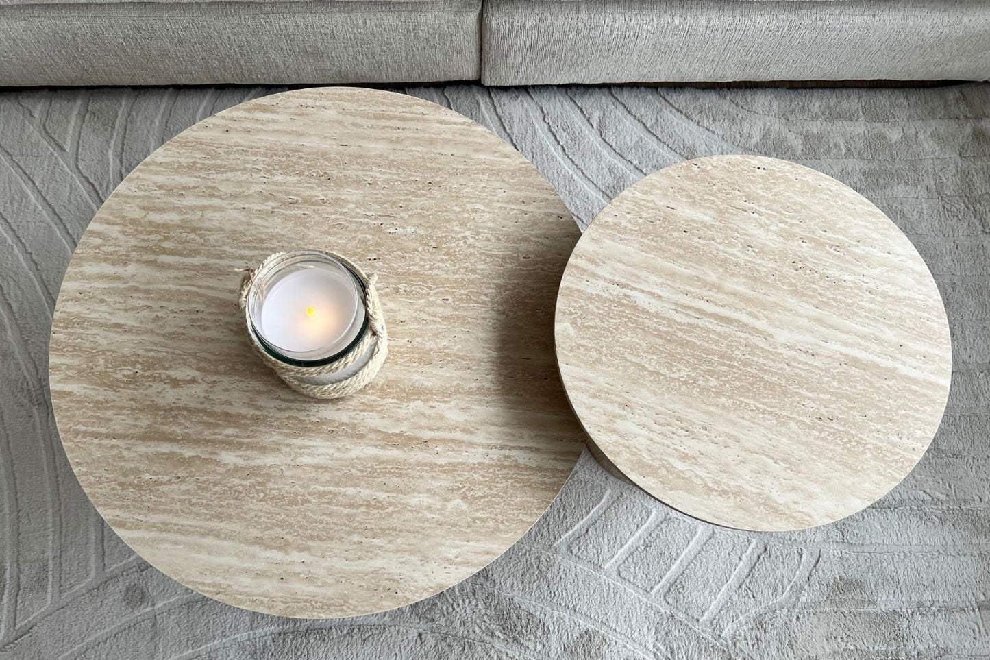 Table Basse Alba Effet Travertin