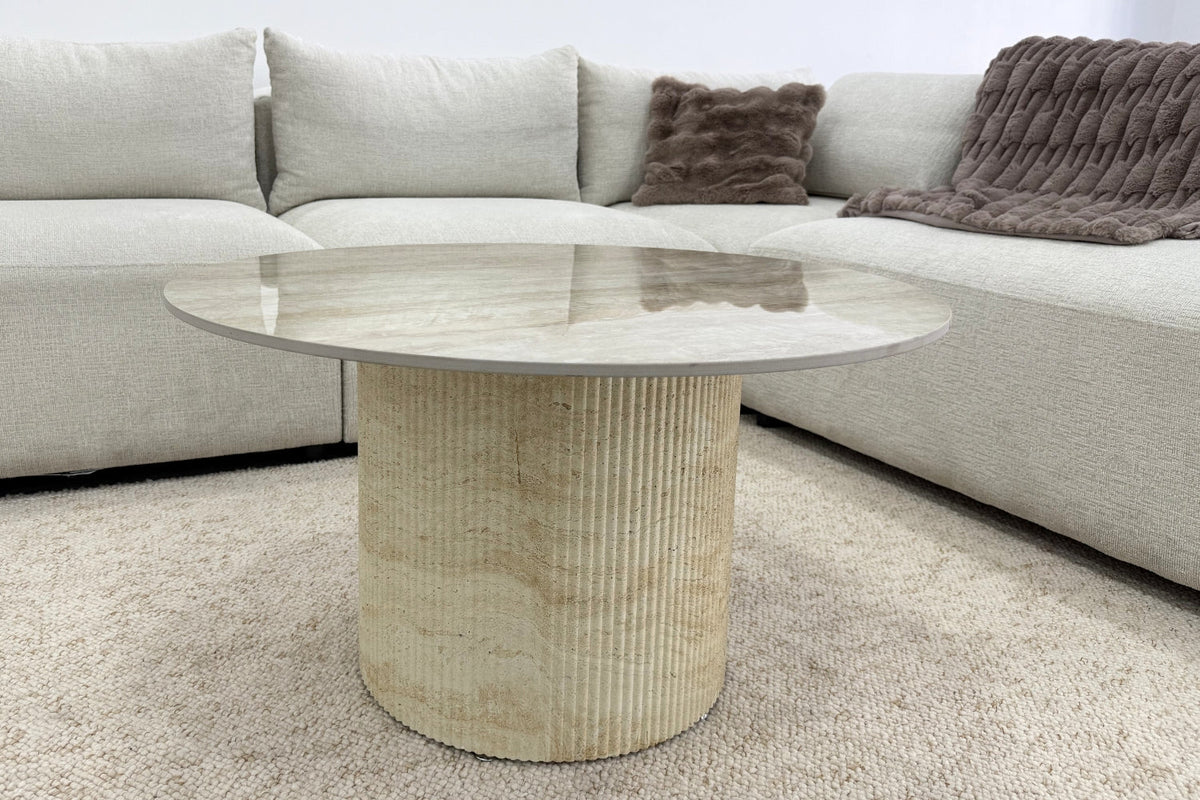 Table Basse Famous Travertin Brillant