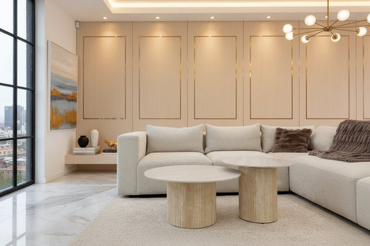 Table Basse Minali Effet Travertin