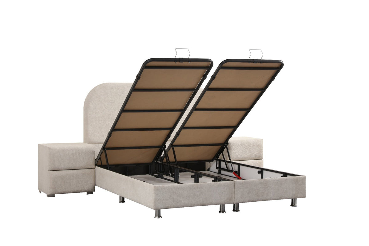 Lit Coffre EDA BLANC CASSE - Chenille