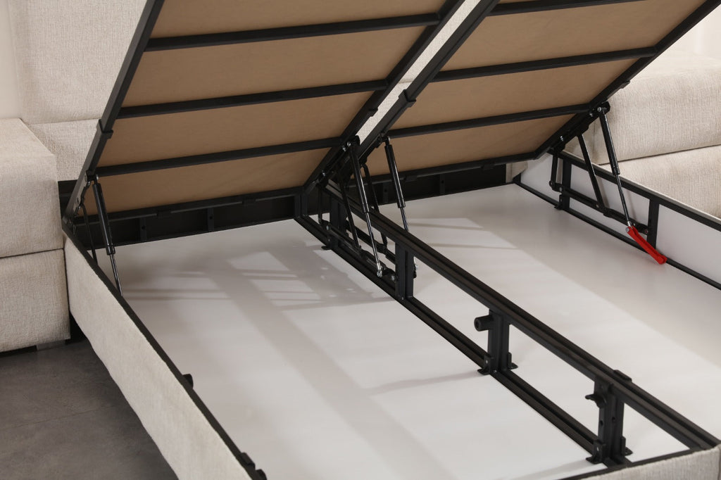 Lit Coffre EDA BLANC CASSE - Chenille