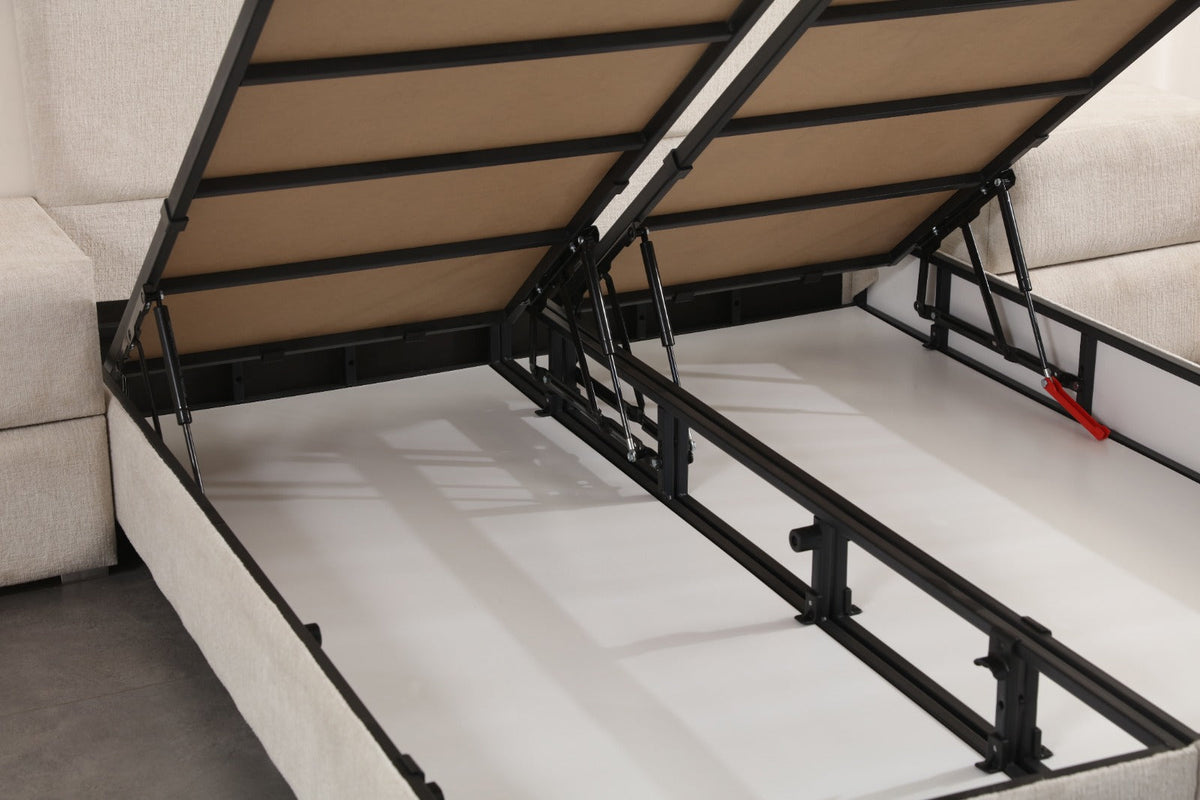 Lit Coffre EDA BLANC CASSE - Chenille