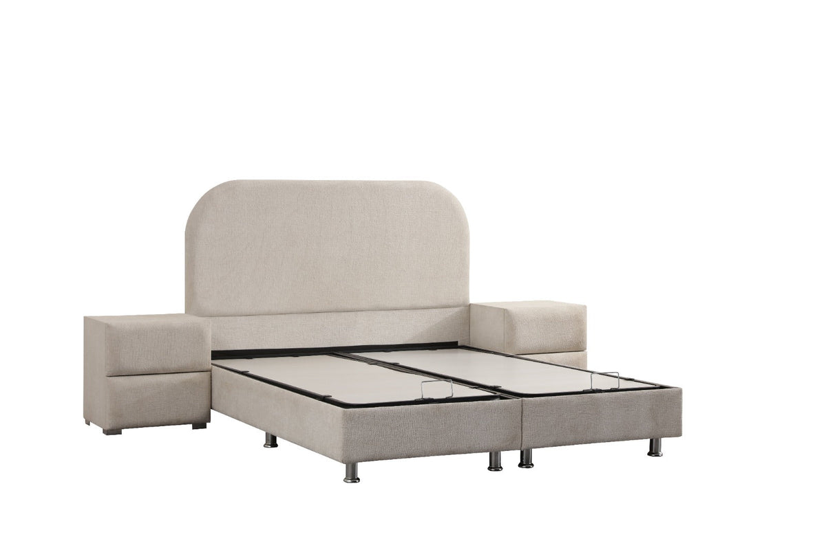 Lit Coffre EDA BLANC CASSE - Chenille