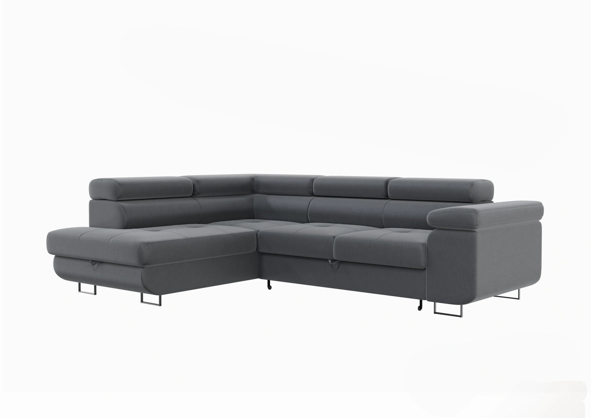 Canapé d'angle convertible Tony gris anthracite