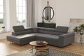 Canapé d'angle convertible Tony gris anthracite