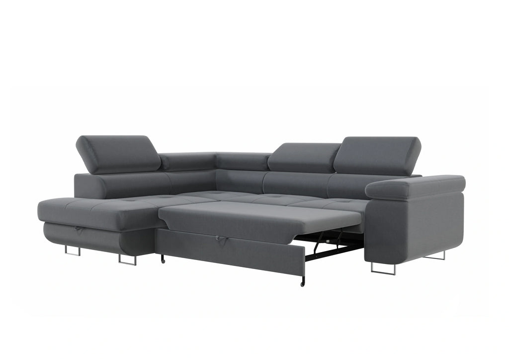 Canapé d'angle convertible Tony gris anthracite