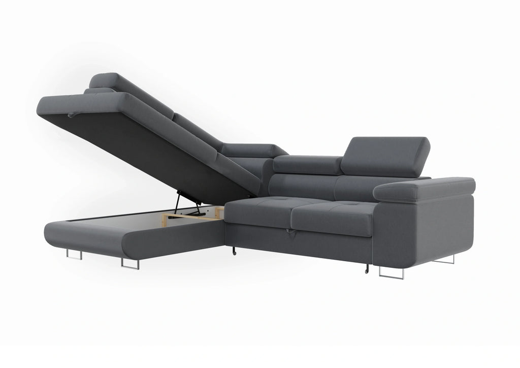 Canapé d'angle convertible Tony gris anthracite